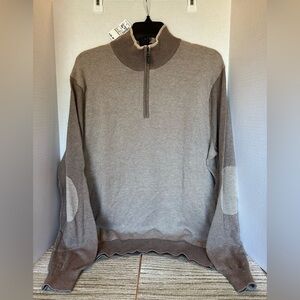 Nwt Joseph A Bank zippered men’s sweater brown/beige Medium